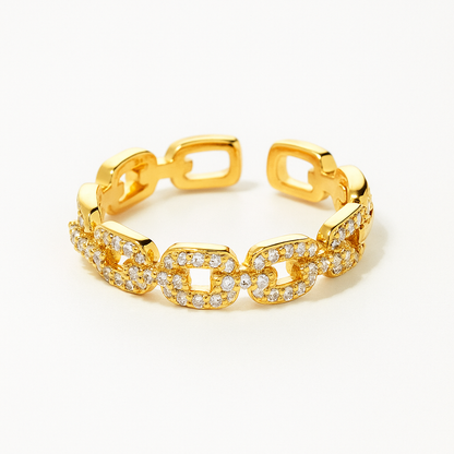 Anello Nexa | anello a maglie con zirconi brillanti - Rayo Gioielli