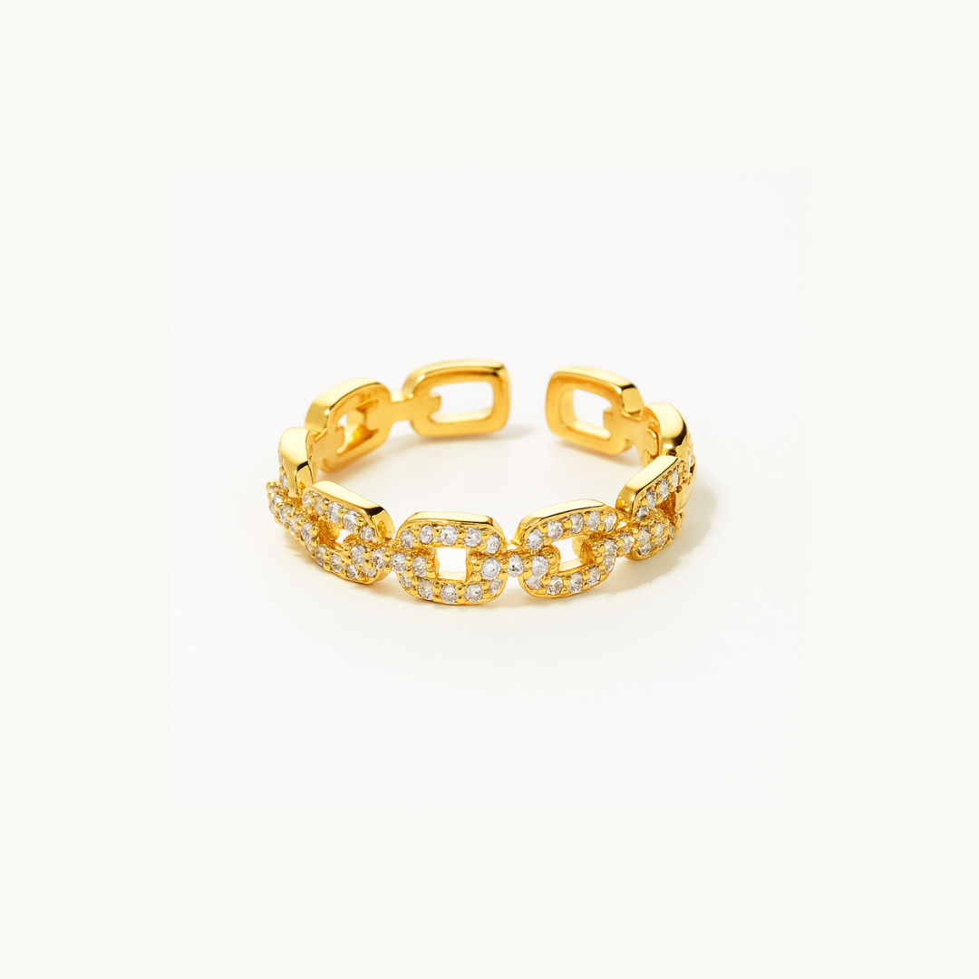 Anello Nexa | anello a maglie con zirconi brillanti - Rayo Gioielli