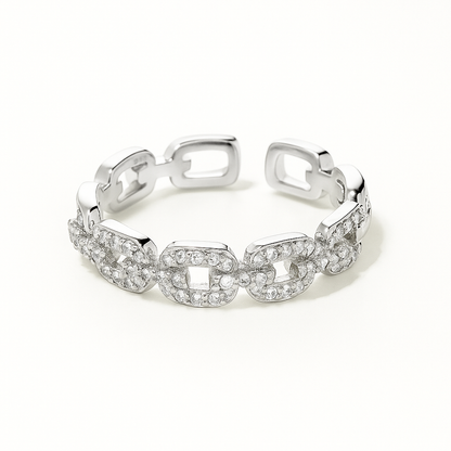 Anello Nexa | anello a maglie con zirconi brillanti - Rayo Gioielli