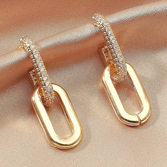 Orecchini Saturno | orecchini pendenti con design a catena - Rayo Gioielli