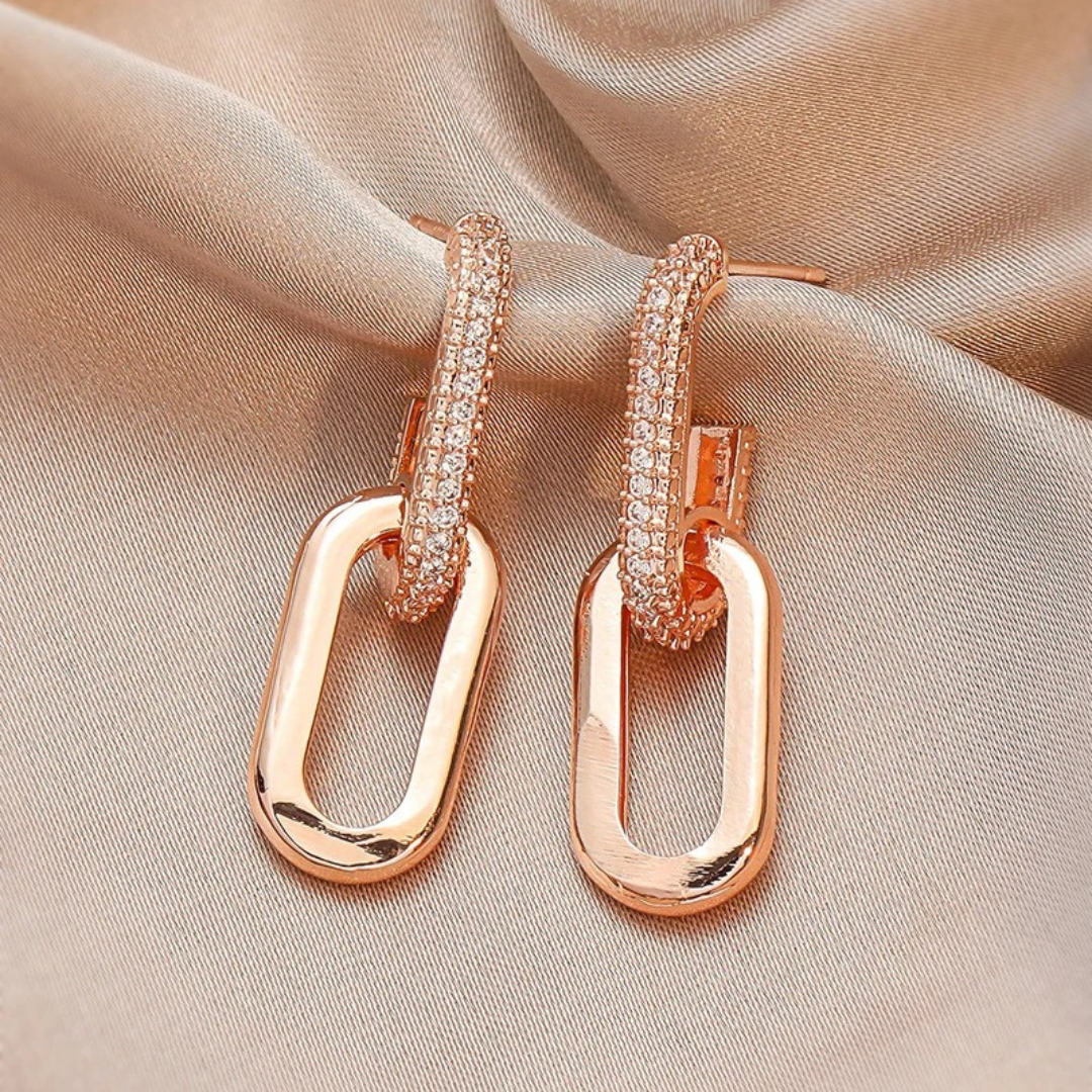 Orecchini Saturno | orecchini pendenti con design a catena - Rayo Gioielli