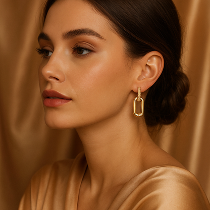 Orecchini Saturno | orecchini pendenti con design a catena - Rayo Gioielli